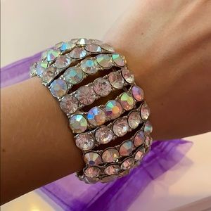 Jewelry - Rhinestone Crystal Cuff Bracelet EUC Jewelry - Rhinestone Crystal Cuff Bracelet EUC